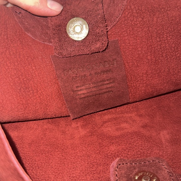 Able Deep Burgundy Red Suede Bag - Picture 4 of 7